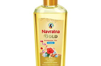 Navratna Gold Ayurvedic Oil |Non Sticky And Non Greasy |Mild Fragrance| Goodness Of Almonds And 9 Ayurvedic Herbs |Relieves Body Aches, Sleeplessness, Headache And Fatigue, 500Ml