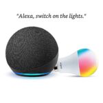 Echo Dot (4Th Gen, Black) Combo With Wipro 12W Led Smart Color Bulb