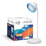 Wipro Re-Chargeable Led Table Lamp, Flexible Design With 3 Grade Dimming |6W Desk Lamp For Study | White, Abs, Pack Of 1